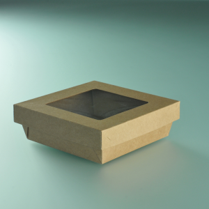 Boîte à salade - kraft brun 14x14x5 cm