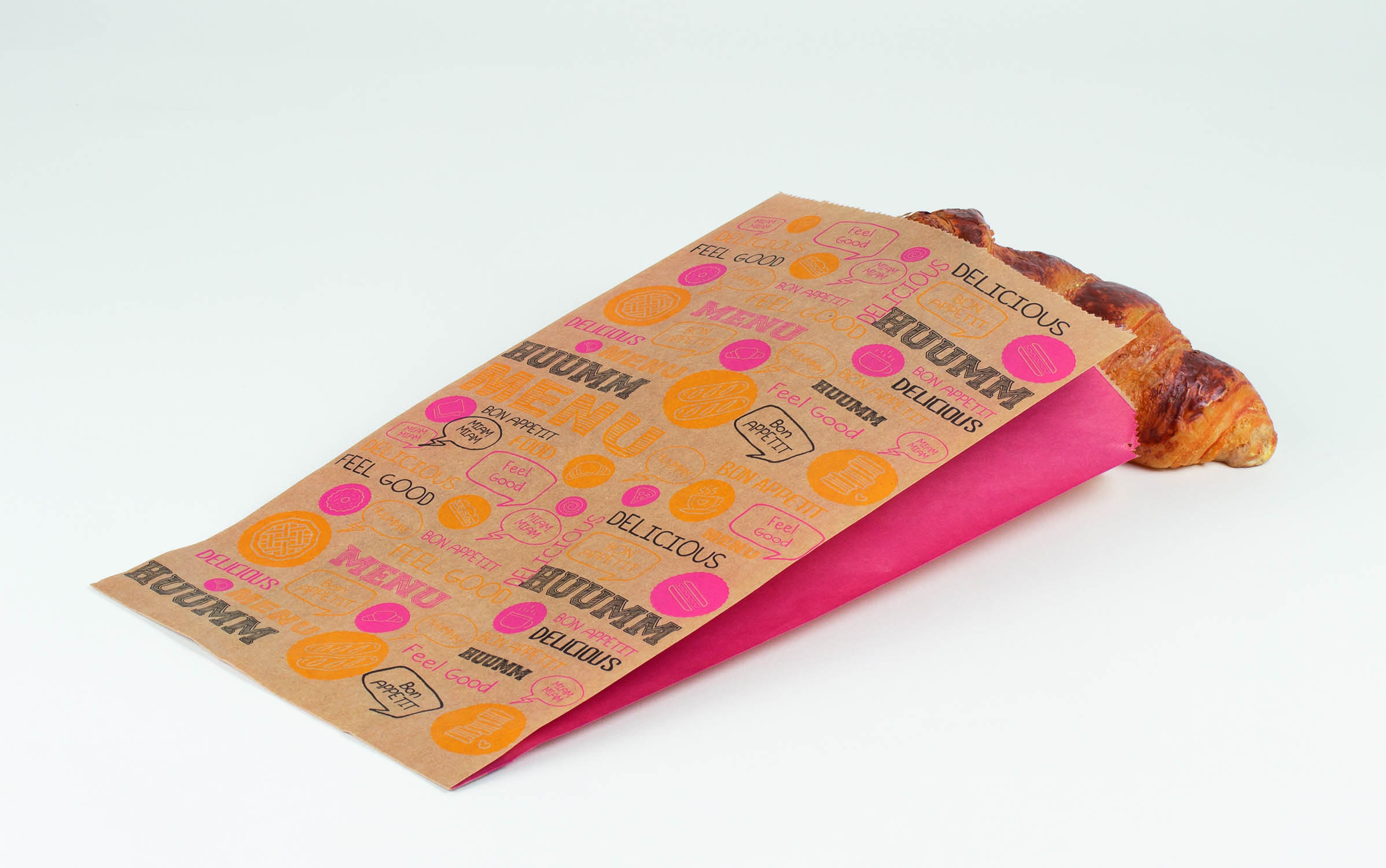 Sac à croissant - Kraft brun 14+7x26 cm - Format 104