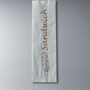 Sac sandwich - blanc - papier kraft 12+3 x 30 cm