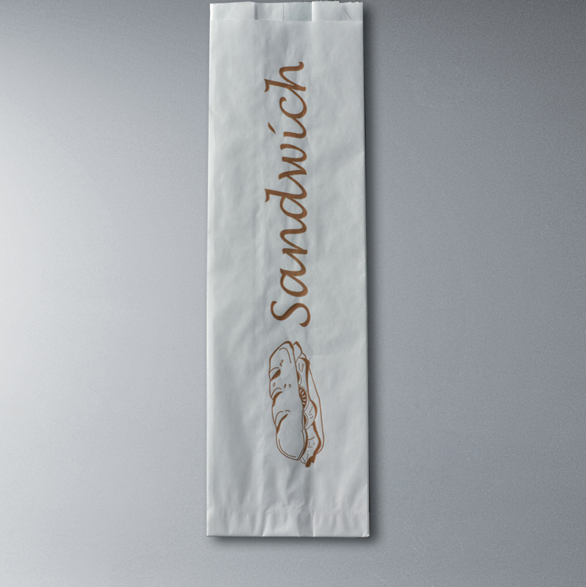 Sac sandwich - blanc - papier kraft 12+3 x 30 cm