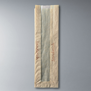 Sac sandwich - à fenêtre - papier kraft 10+5x36 cm