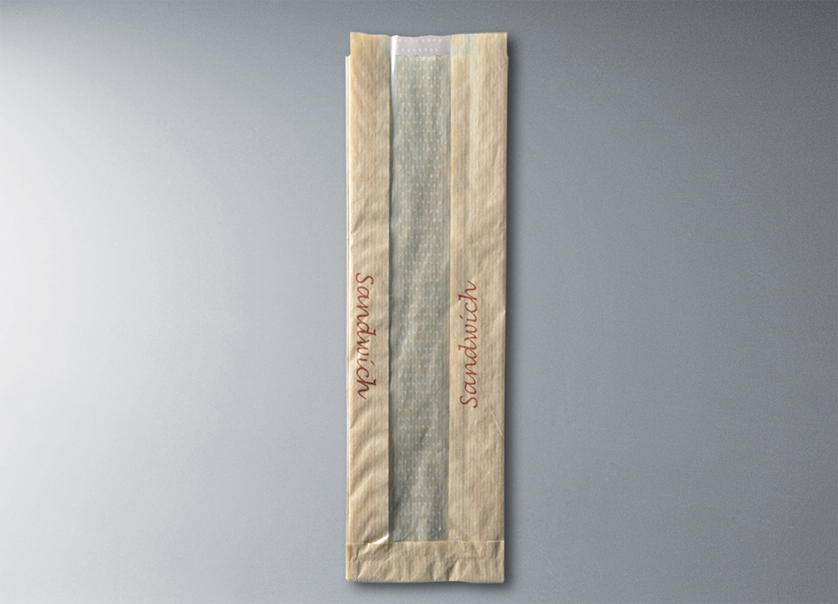 Sac sandwich - à fenêtre - papier kraft 10+5x36 cm