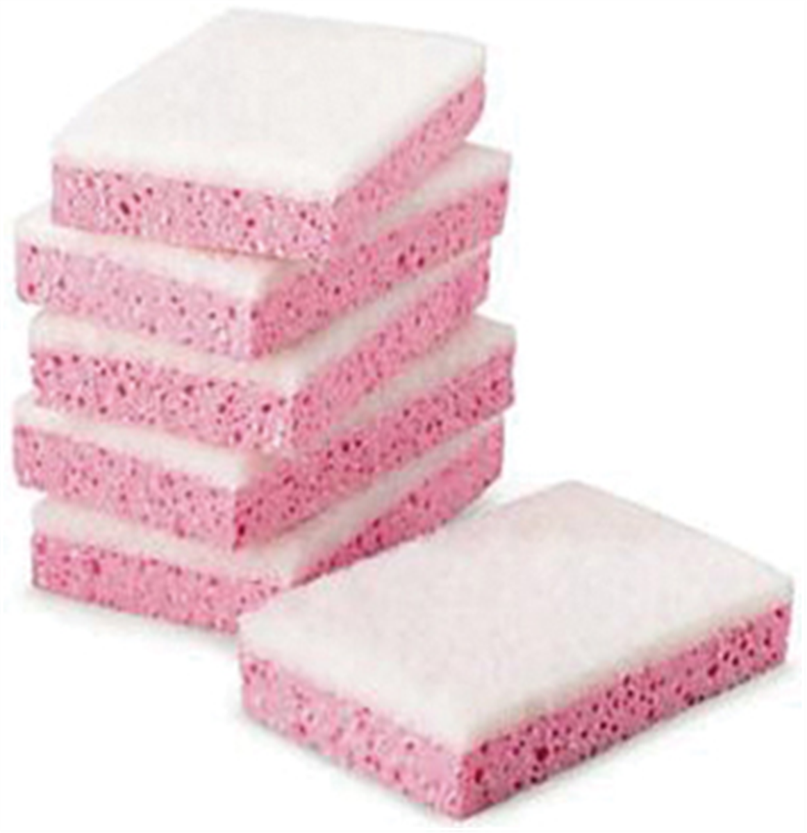 Éponge tampon blanc - 19x3x2,2 cm - rose