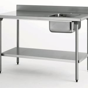 Table adossée - bac droite 1400x700x900mm