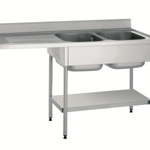 Plonge - 2 bacs 400x500 mm - avec étagère