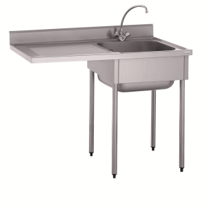 Plonge - 1 bac 500x500 mm - avec étagère