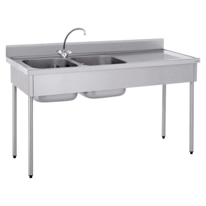 Table - 2 bacs 600x600 mm - avec étagère