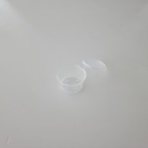 Pot sauce à charnière 3cl - polypropylène ø5x2,6cm