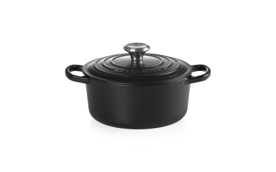 Cocotte ronde 1,8 L – Ø18 cm – Noir mat – LE CREUSET