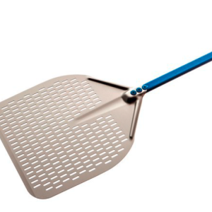 Pelle carrée 33x33 cm - perforée - aluminium