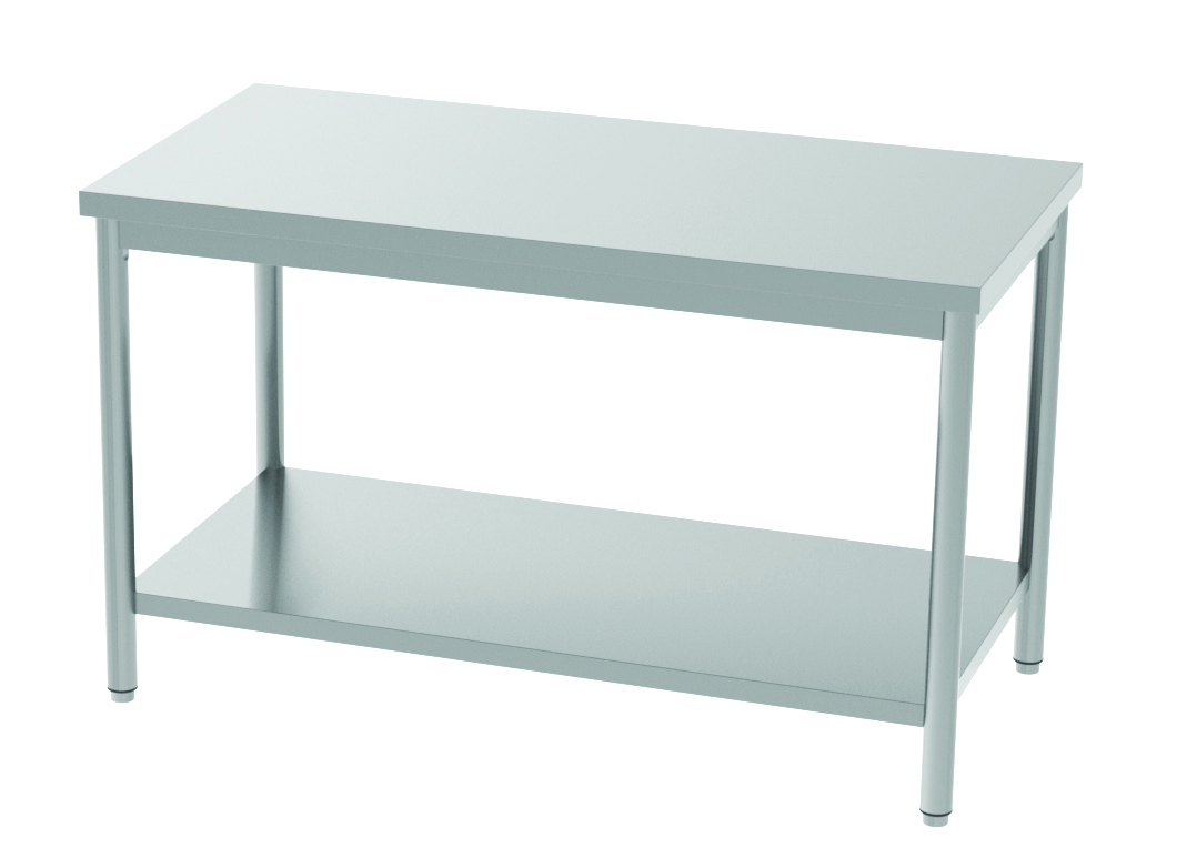 Table adossée avec étagère - 1600x600mm