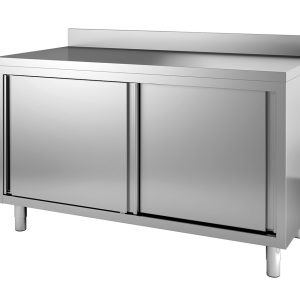 Meuble bas neutre adossé 1200x700x850/900 mm - inox