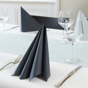 Serviette 40x40 cm - noir - airlaid