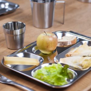 Plateau 5 compartiments 30,5x23,5x2,5 cm - inox