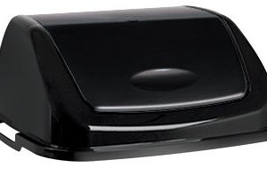 Poubelle 50 l - noir - couvercle noir - clap