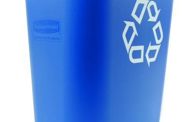 Corbeille de recyclage de bureau 26 l – bleu