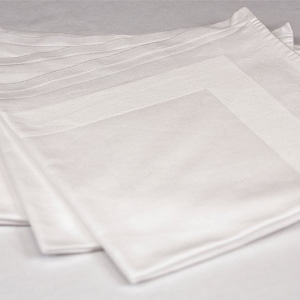 Serviette bande satinée 50x50 cm - 100% coton
