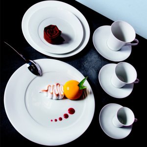 Assiette dessert - porcelaine ø23cm-asymétrique