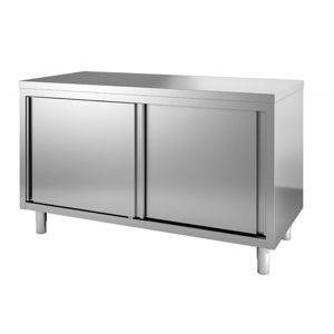 Meuble bas neutre central 1400x700x850/900 mm - inox