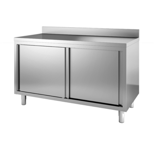 Meuble bas neutre adossé 1800x700x850/900 mm - inox