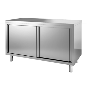 Meuble bas neutre central 1800x700x850/900 mm - inox