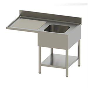 Plonge + étagère -bac (droite) 1200x700x850/900mm