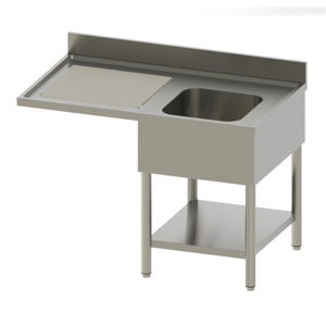 Plonge + étagère -bac (droite) 1400x700x850/900mm