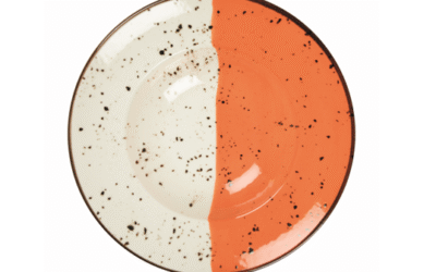 Assiette à pâtes ø 27 cm Hélios – Design artisanal fait main – Lot de 6