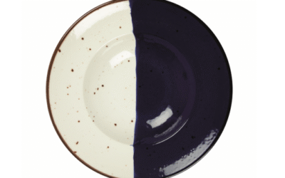 Assiette à pâtes ø 27 cm Poséidon – Design artisanal fait main – Lot de 6