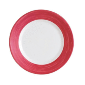 Assiette creuse-verre trempé ø22,5cm-cherry- brush