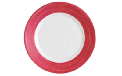 Assiette creuse-verre trempé ø22,5cm-cherry- brush