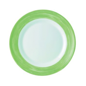 Assiette creuse-verre trempé ø22,5cm-vert- brush
