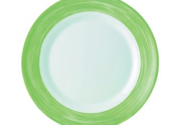 Assiette creuse-verre trempé ø22,5cm-vert- brush