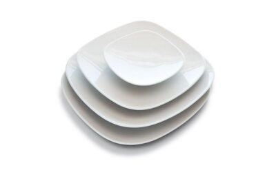 Assiette 21×21 cm Danubio – Porcelaine SATURNIA – Lot de 6