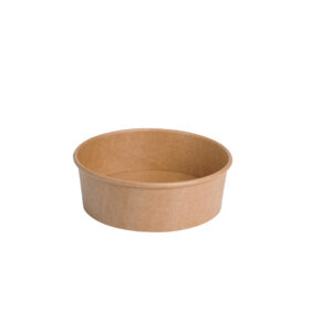 Boîte à salade 500 ml - ø15x5 cm - kraft brun