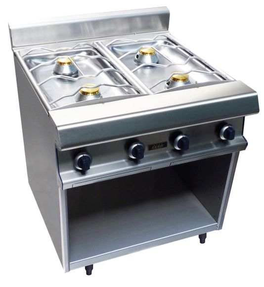 Fourneau 4 feux vifs sur placard - 800x925x900mm