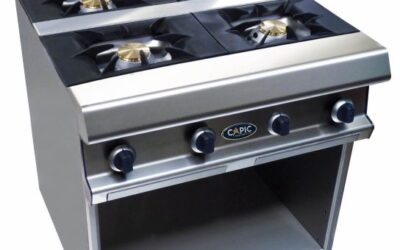 Fourneau 4 feux sur placard ouvert – 1000x1000x900mm