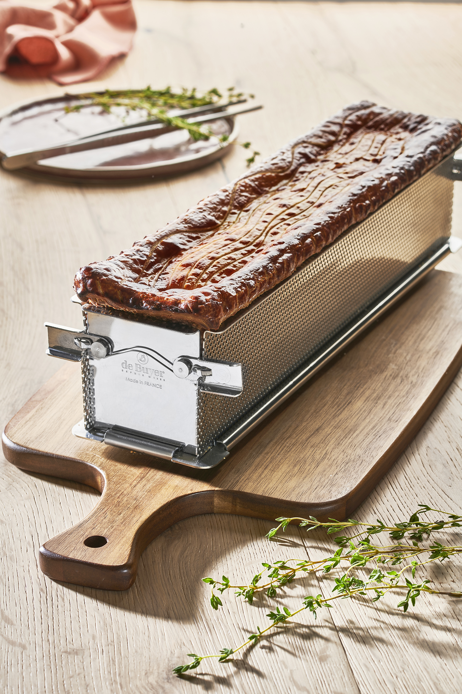 Moule pâté croûte pliable Perforé 35x7x7.5cm - Inox