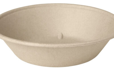 Bagasse bol évasé 800 ml – 19,4×19,4×4,8 cm