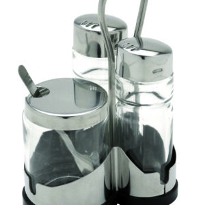 Ménagère sel, poivre & moutarde - argent/transparent