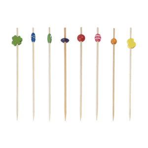Pique décoré assortis - bambou 12 cm