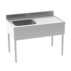 Plonge sans étagère -bac (gauche) 1200x700x850/900mm