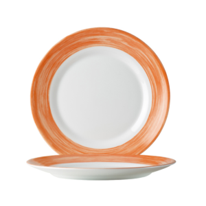 Assiette plate-verre trempé ø23,5cm-orange - brush