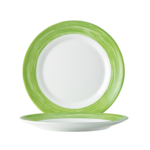 Assiette plate-verre trempé ø19,5cm-vert- brush