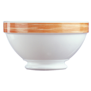 Bol à talon 51cl-verre trempé-orange- brush