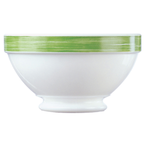 Bol à talon 51cl-verre trempé-vert- brush