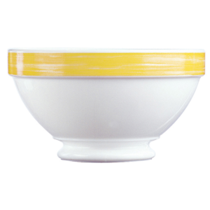 Bol à talon 51cl-verre trempé-jaune- brush