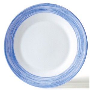 Assiette creuse-verre trempé ø22,5cm-bleu- brush