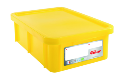 Bac alimentaire 25l + couvercle -jaune 600x400x190mm