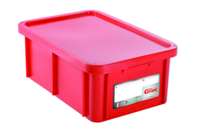 Bac alimentaire 35l+ couvercle -rouge 600x400x230mm